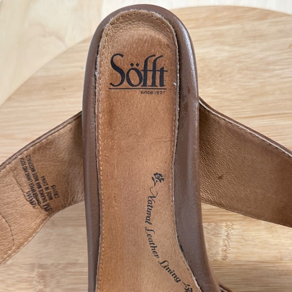 Söfft Brown Leather Block Heel Sandals – Size 9M - Picture 6 of 13